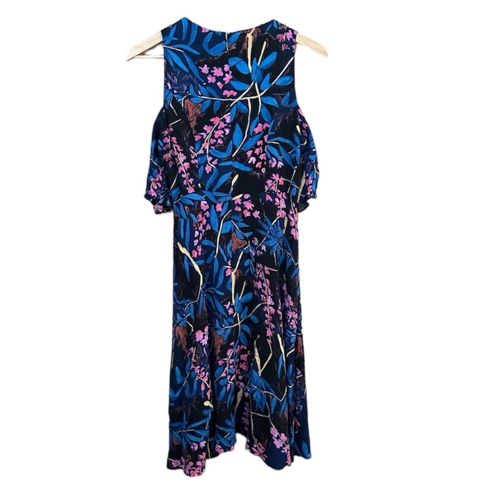 Anthropologie Maeve Elia Multicolor Floral Cold Shoulder Swing Dress - Picture 7 of 11